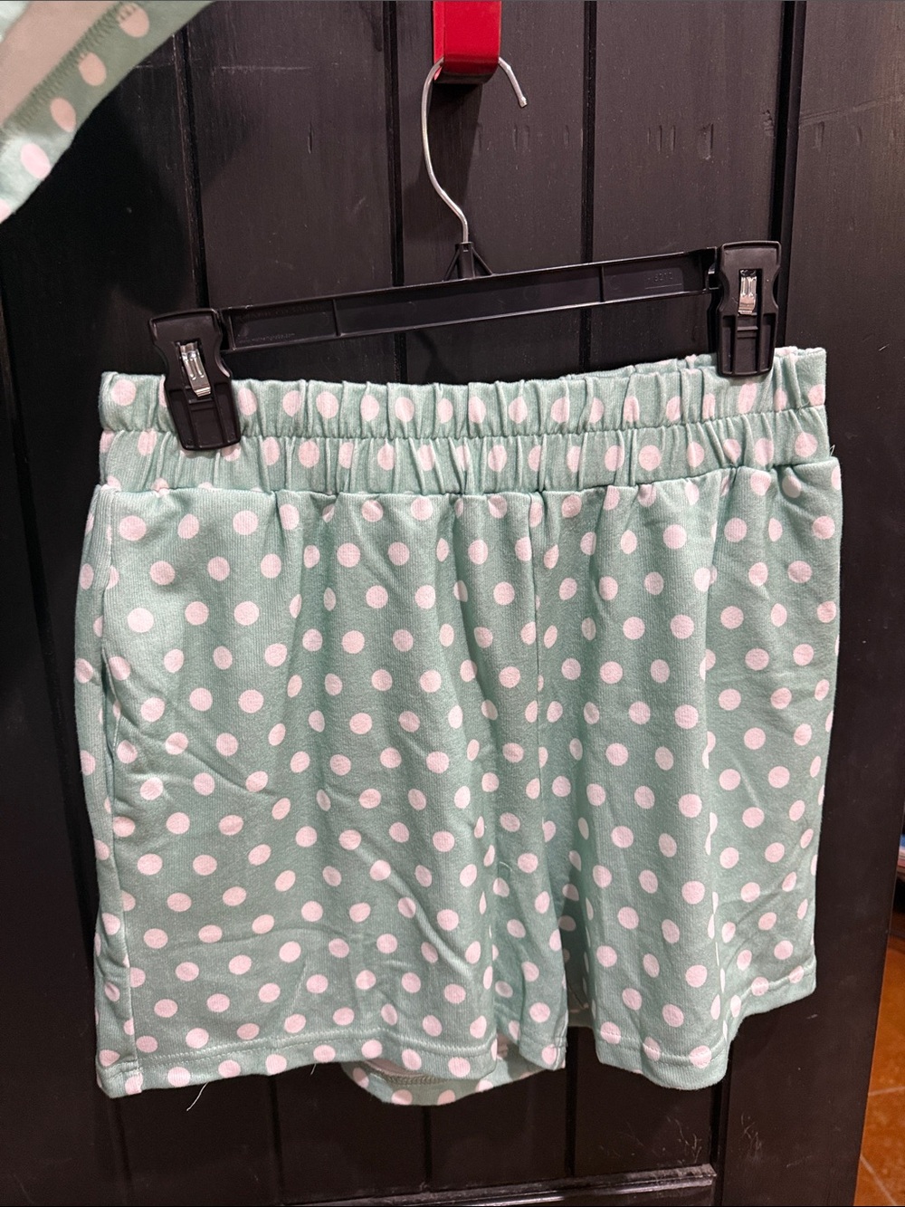 Mint Green Polka Dot Women's Short Pajama Set - Picture 3 of 3